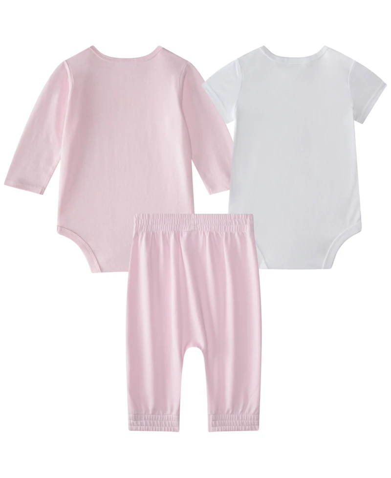 adidas Baby Girls 3-Piece Logo Bodysuits and Pants Set
