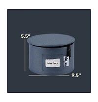 Hard Shell China Organizer with Dividers - Holds 12 Pieces - Durable & Stackable Storage Box for Seasonal Dishware Protection - Denim Blue