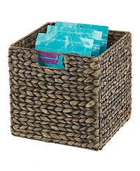 mDesign Woven Hyacinth Kitchen Storage Organizer Basket Bin, 8 Pack, Black Wash
