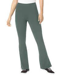 Woman Within Women's Tall Stretch-Cotton Knit Pull-On Bootcut Leggings