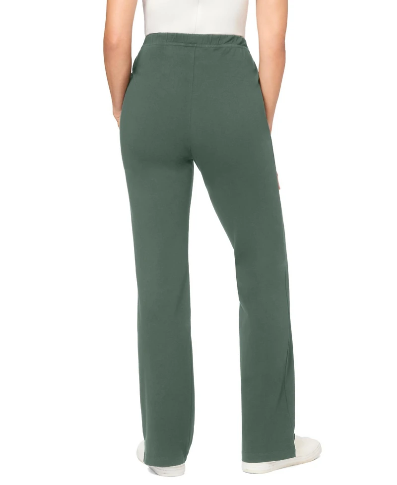 Woman Within Women's Tall Stretch-Cotton Knit Pull-On Bootcut Leggings