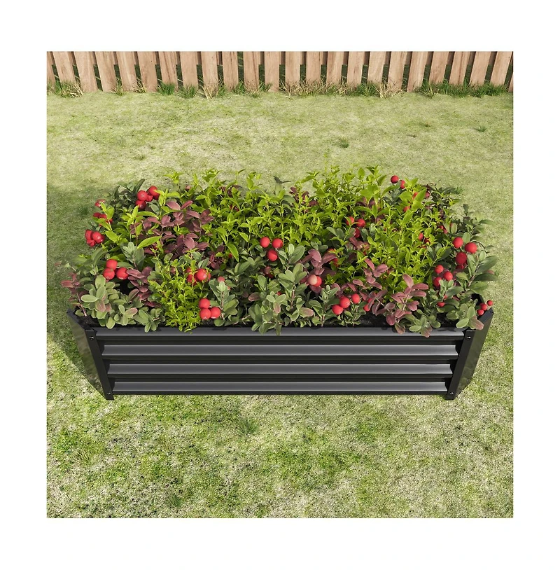 Chic Crate 4x2ft Black Metal Raised Garden Bed