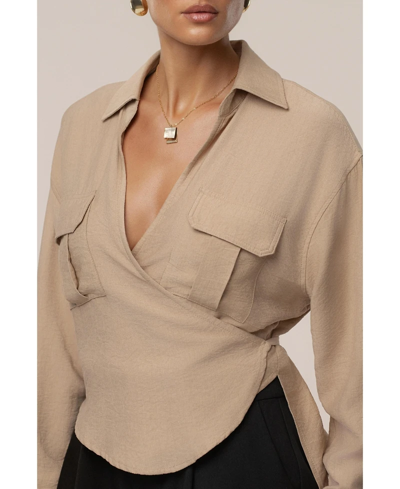 Jluxlabel Women's Drift Collared Cargo Top