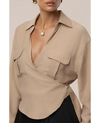 Jluxlabel Women's Drift Collared Cargo Top