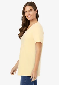 Woman Within Plus Perfect Short-Sleeve V-Neck Tee