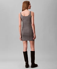 Calvin Klein Women's Half Milano Tech Knit Slim Mini Dress