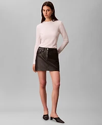 Calvin Klein Women's Long Sleeve Textured Knit Slim Top