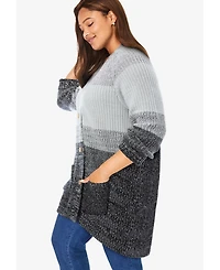 Woman Within Women's Ombre Shaker Cardigan