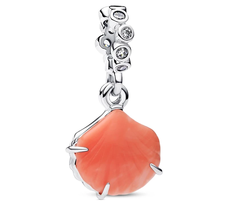 Pandora Coral Shell Double Dangle Charms