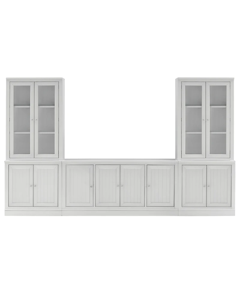 Furniture Amren 65" Wood 4 Door Console with Door Hutches and 2 Door Bases