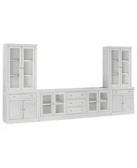 Furniture Amren 85" Wood 4 Door Console with Door Hutches and 2 Door Bases with Drawers