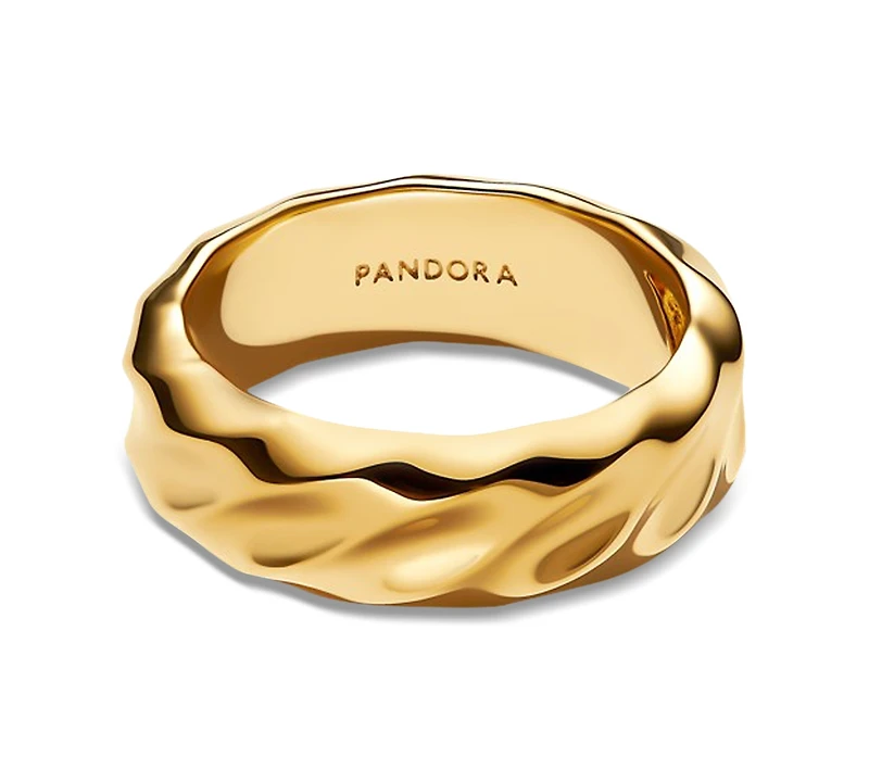 Pandora Rippled Wide Band Ring