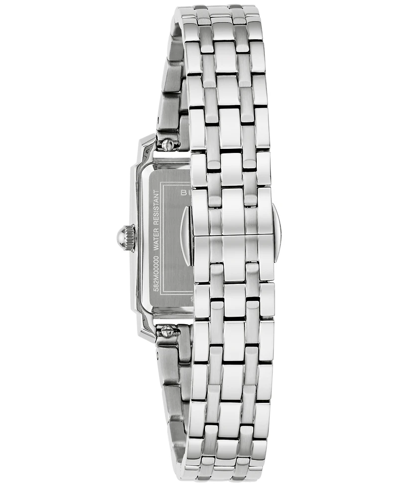 Bulova Women's Exclusive Classic Sutton Silver-Tone Stainless Steel Bracelet Watch, 21mm