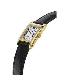 Frederique Constant Women's Carree Black Leather Strap Watch, 25.2mm