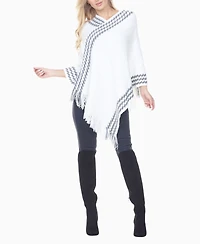 White Mark Women's Knit Poncho Sweater