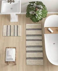 Ink+Ivy Asher Woven Texture Stripe Bath Rug