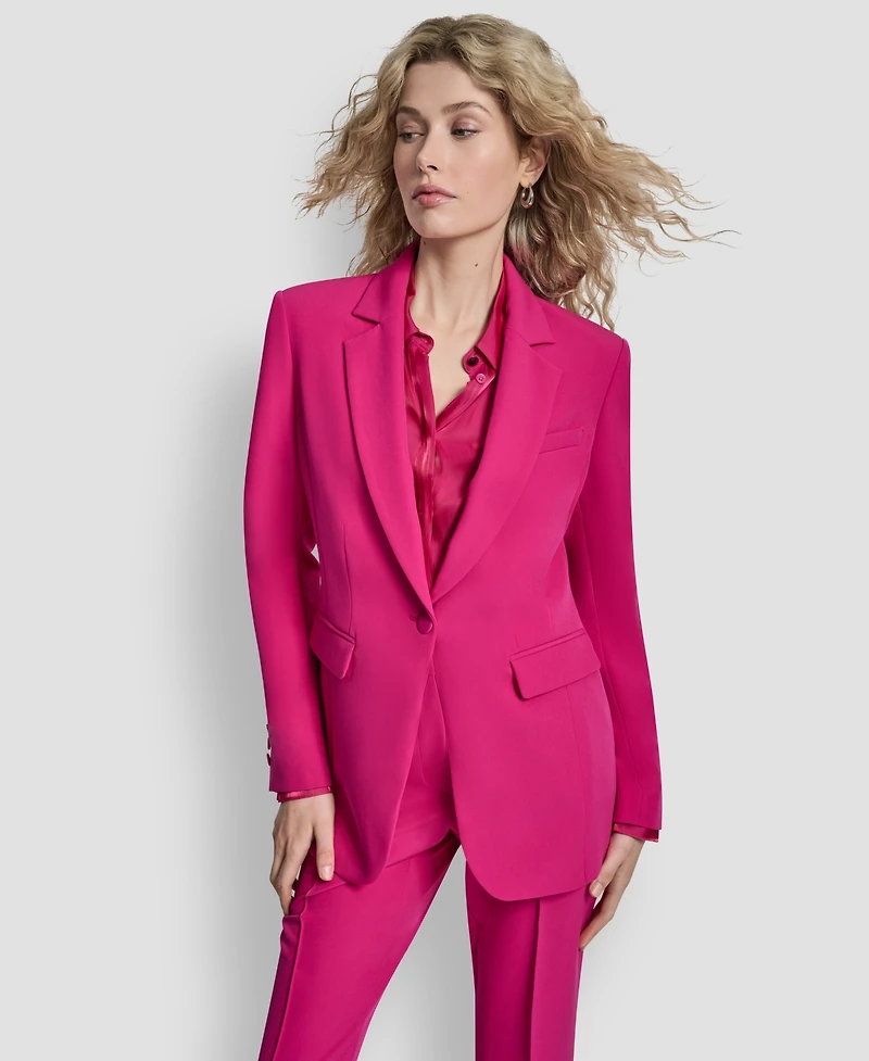 Dkny Petite 1-Button Notch Collar Jacket