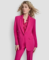 Dkny Petite 1-Button Notch Collar Jacket