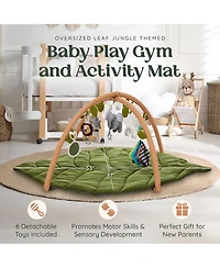 Babylicious Baby Activity Gym – Sensory Play Mat with Hanging Toys for Sight, Touch & Sound – Portable & Easy Setup for Indoor or Outdoo