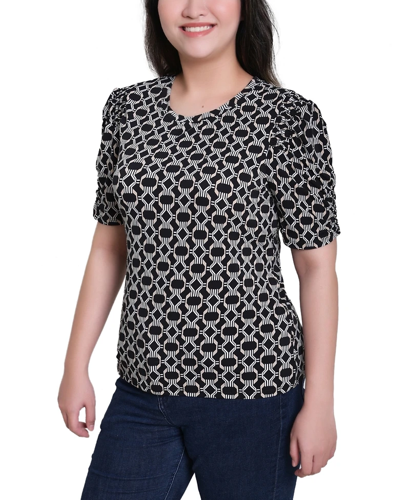 Ny Collection Women's Short Sleeve Scoop Neck Top