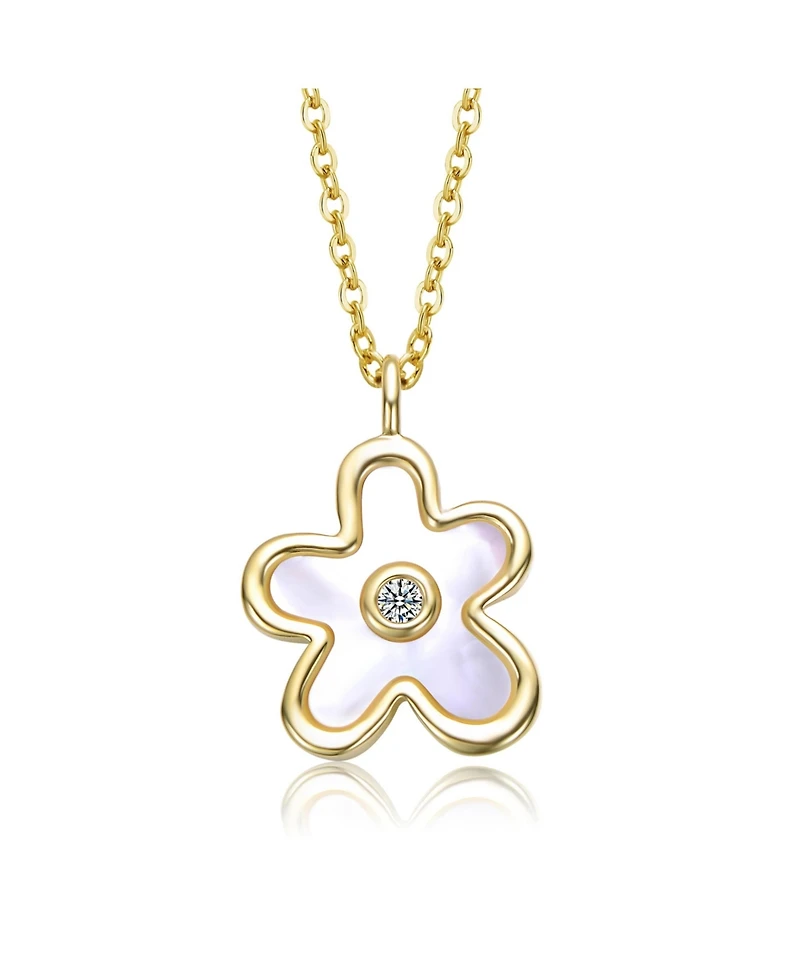 GiGiGirl 14K Gold Plated with Clear Cubic Zirconia Star Shaped Pendant Necklace