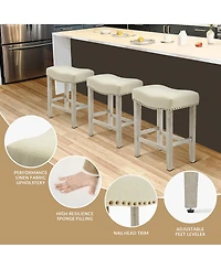 24" Upholstered Saddle Seat Counter Stool
