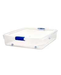 Homz 56 Quart Underbed Secure Latching Clear Plastic Storage Container, (2 Pack