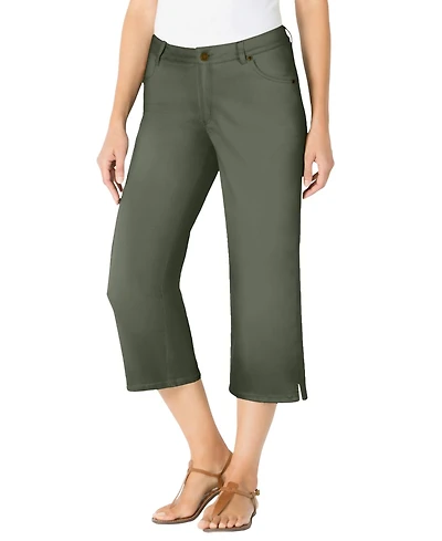 Woman Within Women's Stretch Denim Five-Pocket Capri Jeans
