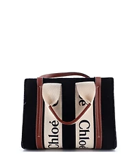 Pre-Owned Chloe Small Woody Tote Felt with Leather and Canvas