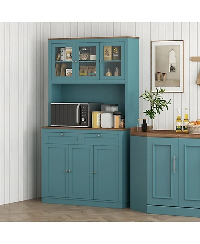 Slickblue Kitchen Storage Cabinet with Easy Access Shelves for Organized Kitchen Storage