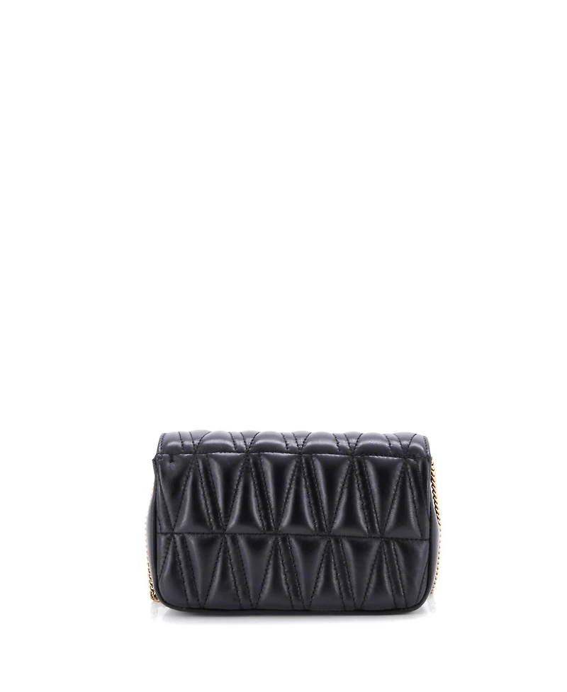 Pre-Owned Versace Virtus Clutch on Chain Quilted Leather