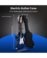Yescom Electric Guitar Case for Stratocaster Style w/ Folding Guitar Floor Stand