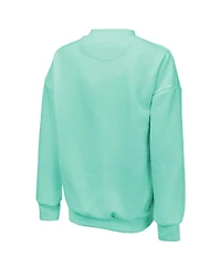 Majestic Women's Mint New York Liberty Primary Logo Drop Shoulder Tri-Blend Pullover Sweatshirt