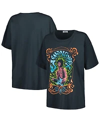 Daydreamer Women's Charcoal Jimi Hendrix Psychedelic Nouveau T-Shirt