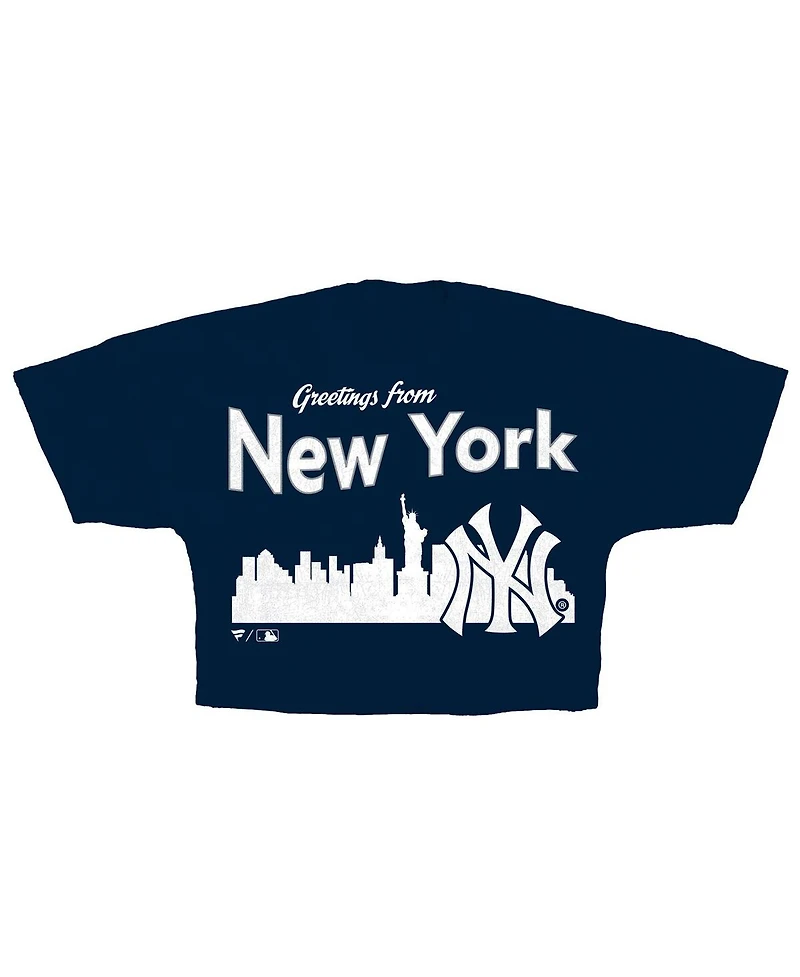 Fanatics Women's Navy New York Yankees Skyline Crop T-Shirt