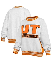 Pressbox Women's Heather Gray/Tennessee Orange Tennessee Volunteers Endzone Crewneck Sweatshirt