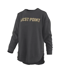 Pressbox Women's Black Army Black Knights Melange Poncho Vintage Fleece Long Sleeve Pullover Sweatshirt