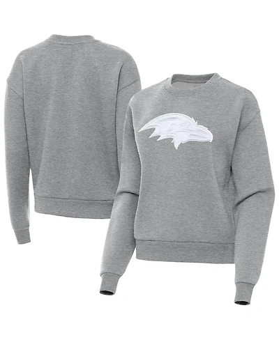 Antigua Women's Heather Gray Baltimore Ravens Victory Pullover Sweatshirt