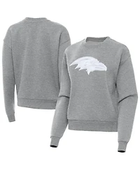 Antigua Women's Heather Gray Baltimore Ravens Victory Pullover Sweatshirt