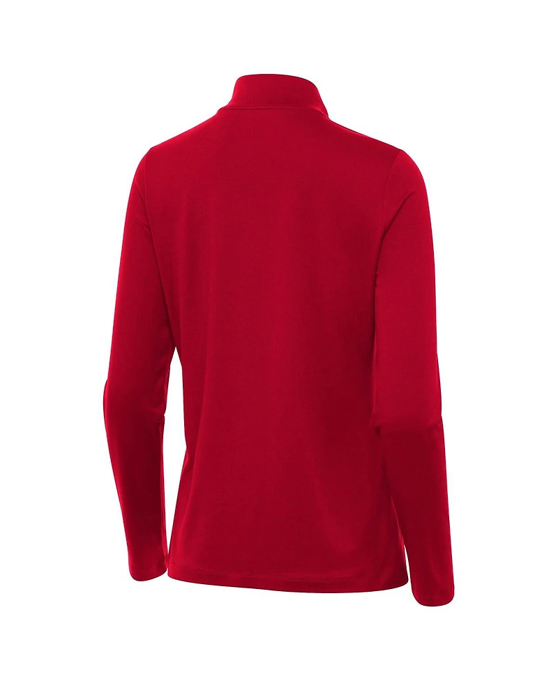 Antigua Women's Crimson Indiana Hoosiers Reprocess Quarter-Zip Sweatshirt