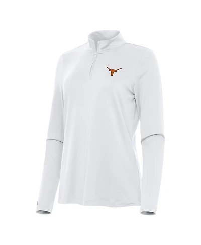 Antigua Women's White Texas Longhorns Reprocess Quarter-Zip Sweatshirt