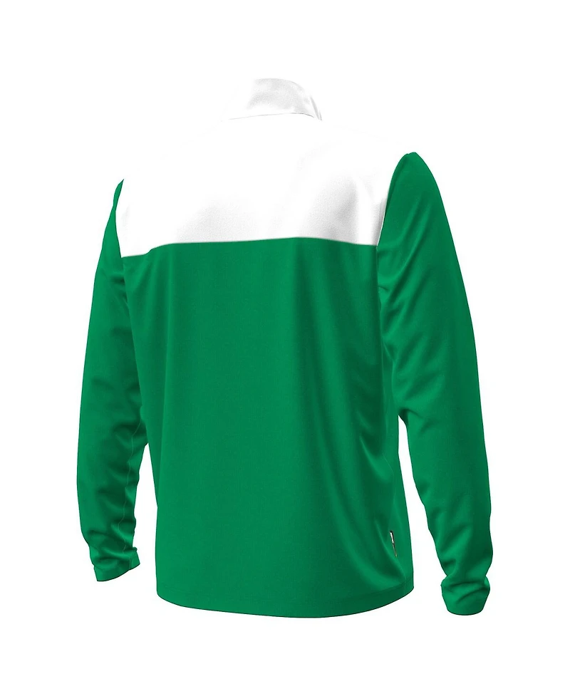 Under Armour Men's Green/White Notre Dame Fighting Irish Green Blocked Quarter-Zip Pullover
