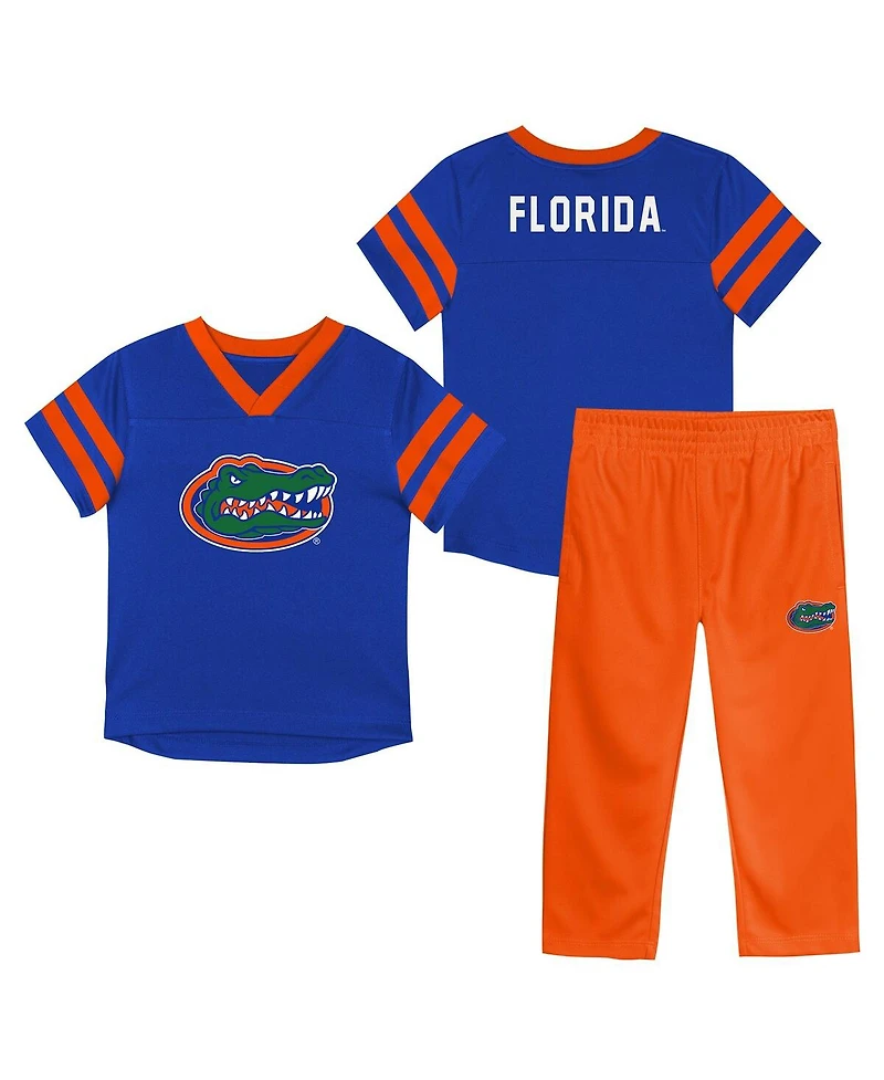Outerstuff Big Boys and Girls 2-Piece Royal Florida Gators Red Zone V-Neck Top Pants Set