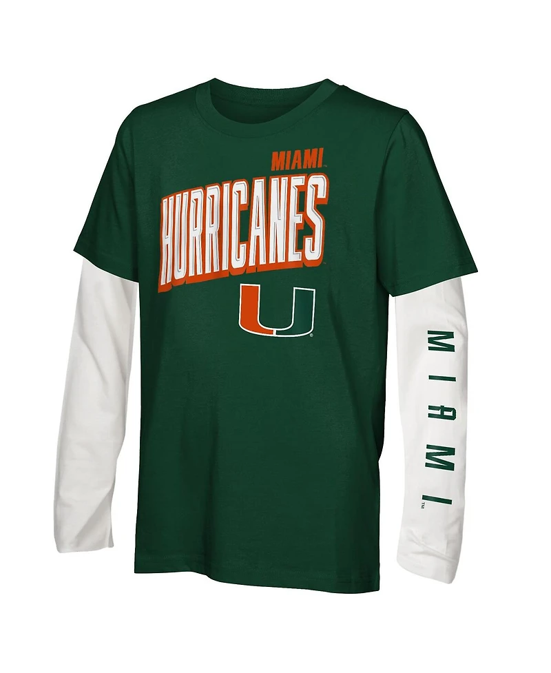 Outerstuff Preschool Miami Hurricanes Mix 3-in-1 Combo T-Shirt Set