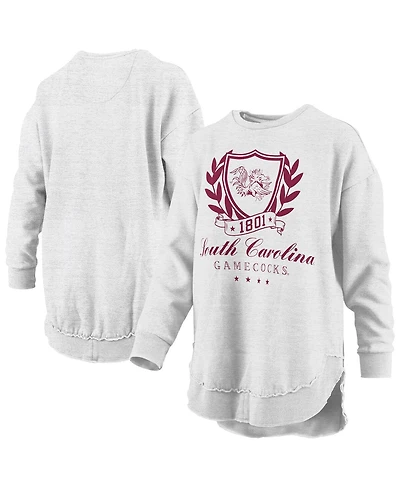 Pressbox Women's Heather Gray South Carolina Gamecocks Field Day Melange Poncho Pullover Sweatshirt