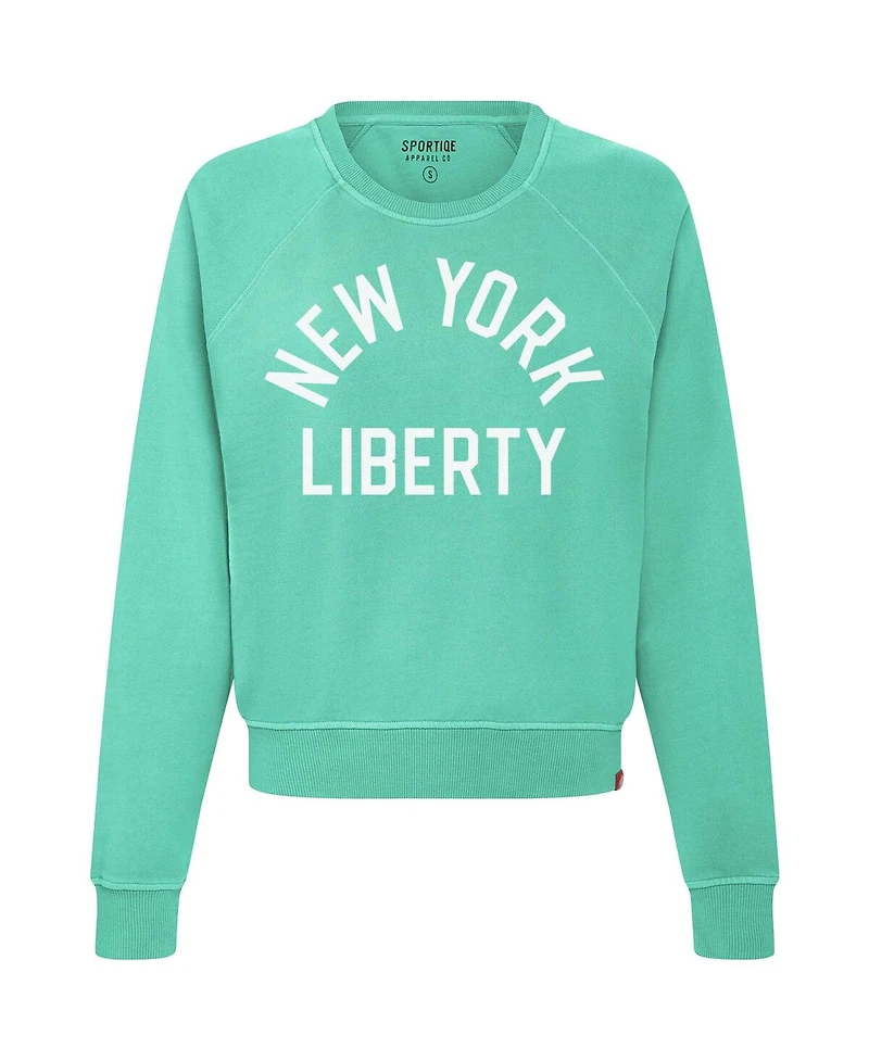 Sportiqe Women's Mint New York Liberty Ashlyn Raglan Sweatshirt