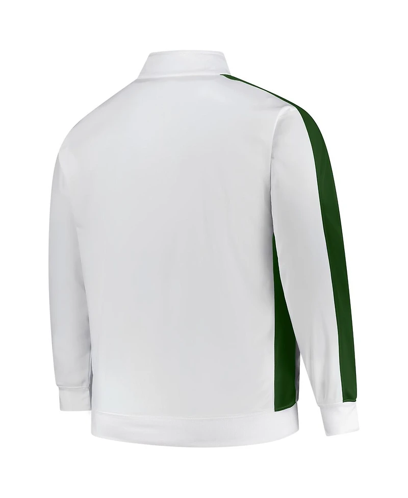Fanatics Men's White Green Bay Packers Big Tall Tricot Full-Zip Track Jacket