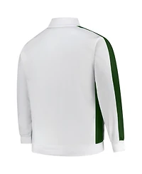 Fanatics Men's White Green Bay Packers Big Tall Tricot Full-Zip Track Jacket