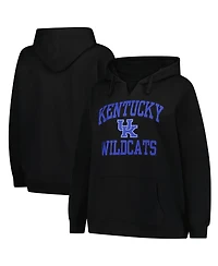 Champion Women's Black Kentucky Wildcats Plus Heart Soul Notch Neck Pullover