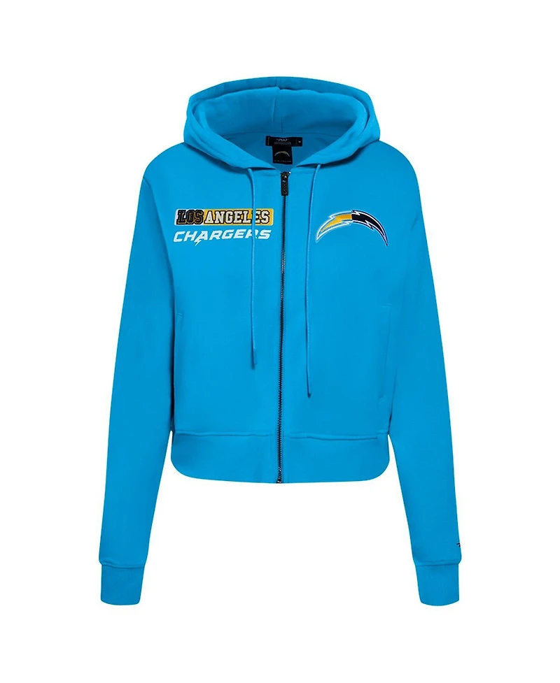 Pro Standard Women's Powder Blue Los Angeles Chargers Split Logo Full-Zip Hoodie